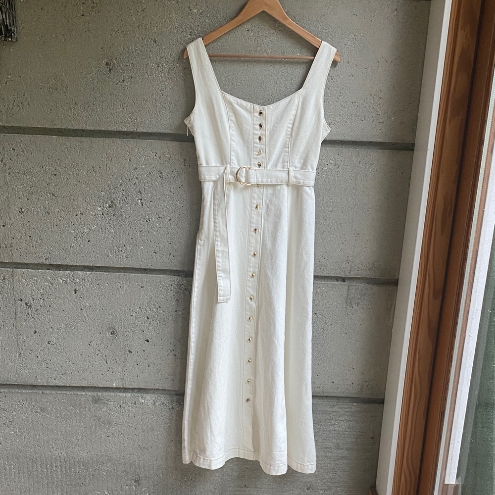 EVER NEW (Australia) White Denim Dress - Picture 2 of 13